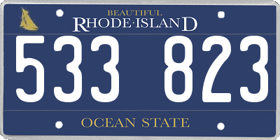 RI license plate 533823