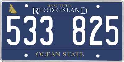 RI license plate 533825