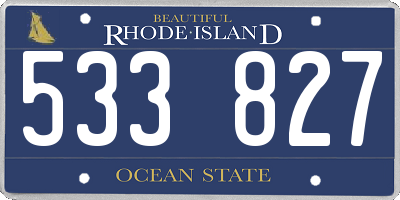 RI license plate 533827