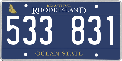RI license plate 533831