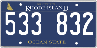 RI license plate 533832