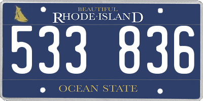 RI license plate 533836