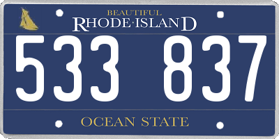 RI license plate 533837