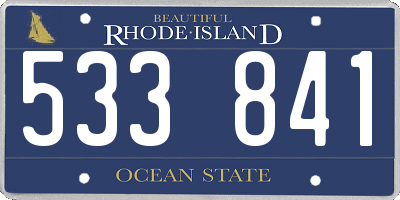 RI license plate 533841