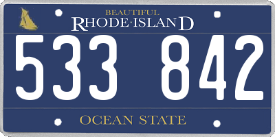 RI license plate 533842