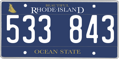 RI license plate 533843
