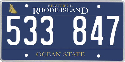 RI license plate 533847