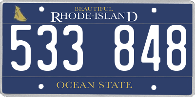 RI license plate 533848