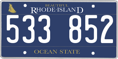 RI license plate 533852