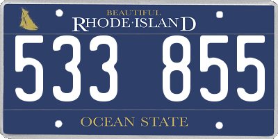 RI license plate 533855