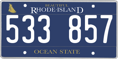 RI license plate 533857
