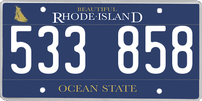RI license plate 533858