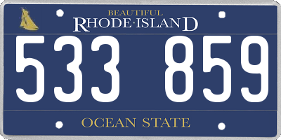 RI license plate 533859