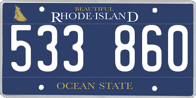 RI license plate 533860