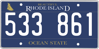 RI license plate 533861