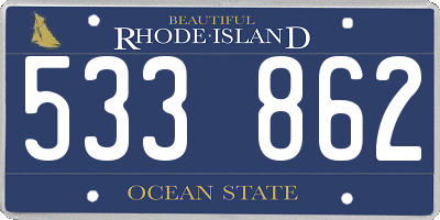 RI license plate 533862