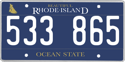 RI license plate 533865