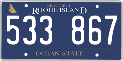 RI license plate 533867