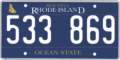 RI license plate 533869