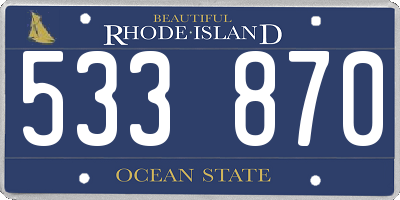 RI license plate 533870