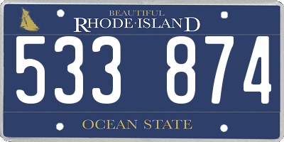 RI license plate 533874