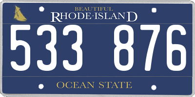 RI license plate 533876