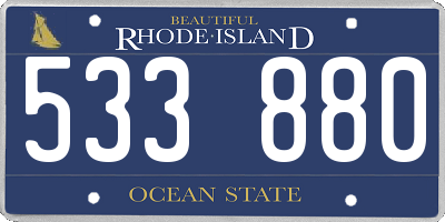 RI license plate 533880