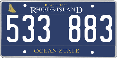 RI license plate 533883