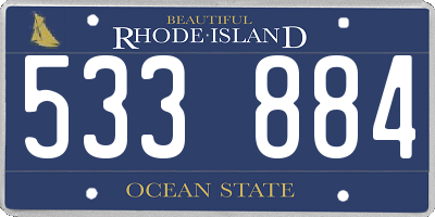 RI license plate 533884