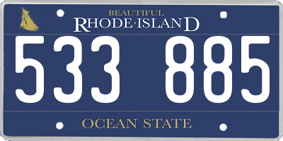 RI license plate 533885