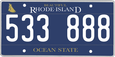 RI license plate 533888
