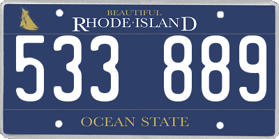 RI license plate 533889