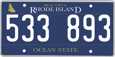 RI license plate 533893