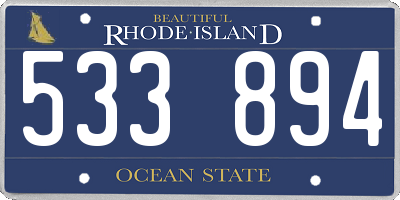 RI license plate 533894