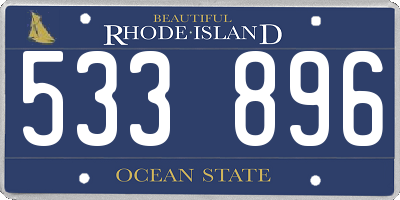 RI license plate 533896