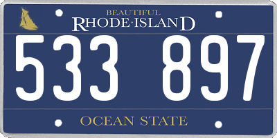 RI license plate 533897