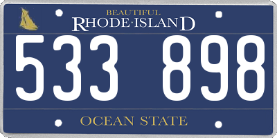 RI license plate 533898