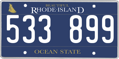 RI license plate 533899