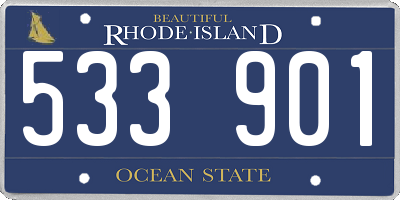 RI license plate 533901