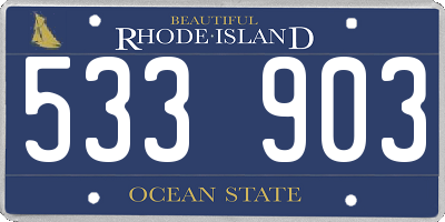 RI license plate 533903