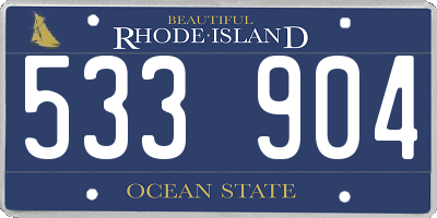 RI license plate 533904