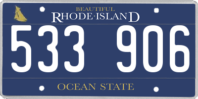 RI license plate 533906