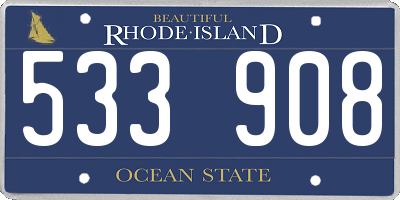 RI license plate 533908