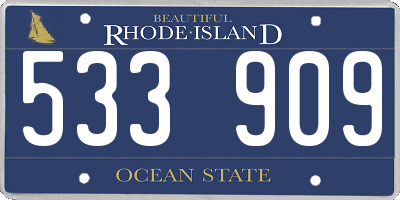 RI license plate 533909
