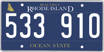 RI license plate 533910