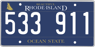 RI license plate 533911