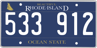 RI license plate 533912