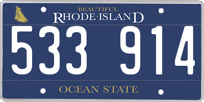 RI license plate 533914