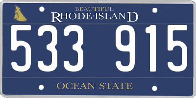RI license plate 533915
