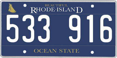 RI license plate 533916